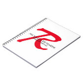 Monogram White & Red Makeup Artist Notizblock (Linke Seite)