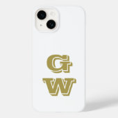 Monogram White Retro Gold Initialen Minimalistisch Case-Mate iPhone Hülle (Rückseite)