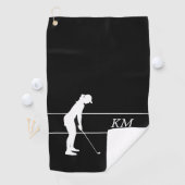Monogram White Silhouette Golfer Golfer Golf Handt Golfhandtuch (Insitu)