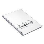 Monogram White Silver Color Personal Notizblock (Rechte Seite)