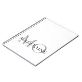 Monogram White Silver Color Personal Notizblock (Linke Seite)