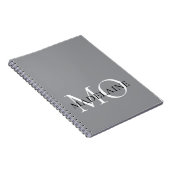 Monogram White Silver Color Personal Notizblock (Rechte Seite)