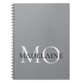 Monogram White Silver Color Personal Notizblock (Vorderseite)