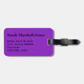 Monogram White Soccer Balls, Lila Gepäckanhänger (Rückseite horizontal)