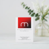 Monogram White Strip Chubby Business Card Visitenkarte (Stehend Vorderseite)