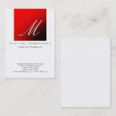 Monogram White Strip Chubby Business Card Visitenkarte (Vorne/Hinten)