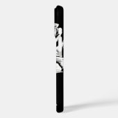 Monogram White Tulips auf schwarz Case-Mate iPhone Hülle (Rückseite / Links)