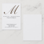 Monogram White Unique Chubby Business Card Visitenkarte (Vorne/Hinten)