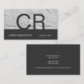 Monogram, White Wall Brick Business Card Visitenkarte (Vorne/Hinten)