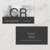 Monogram, White Wall Brick Business Card Visitenkarte (Vorne/Hinten)