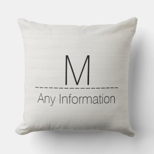 Monogram White Wood Grain Texture Kissen