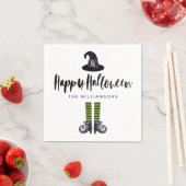 Monogram Wicked Witch Illustration Happy Halloween Serviette (Beispiel)