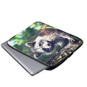 Monogram & Wild Raccoon auf dem Dschungel Laptopschutzhülle (Vorne Knopf)