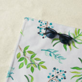 Monogram Wildblumen Blau-Grüne Hochzeitdekor Strandtuch (Beispiel)