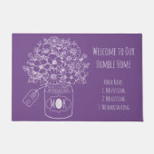 Monogram Wildblumen Bouquet HandGezeichnet Mason J Fußmatte (Vorderseite)