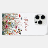 Monogram Wildblumen Butterflies Boho Geschenk für  Case-Mate iPhone Hülle (Rückseite (Horizontal))