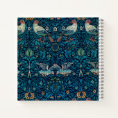 Monogram William Morris art pattern l Birds Navy Notizblock (Rückseite)