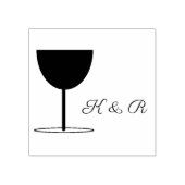 Monogram Wine Glass Art Briefmarke Gummistempel (Prägung)