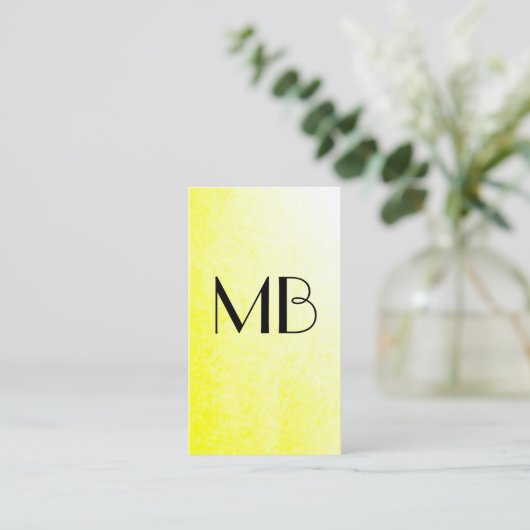 Monogram Wine Yellow Visitenkarte (Stehend Vorderseite)