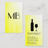 Monogram Wine Yellow Visitenkarte (Vorne/Hinten)