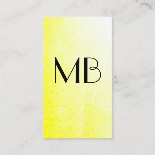 Monogram Wine Yellow Visitenkarte (Vorderseite)