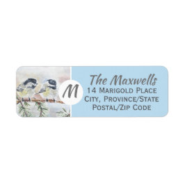 Monogram Winter Birds Scene Rücksendeadressen-Aufk