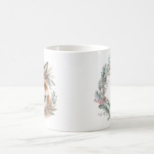 Monogram Winter Fox Blumenkranz Kaffeetasse (Mittel)