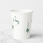 Monogram Winter Green Bauble Ornamente Pappbecher (Rechts)