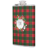 Monogram Winter Holiday Christmas Scotland Muster Flachmann (Links)