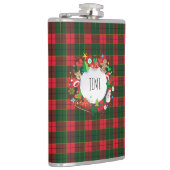 Monogram Winter Holiday Christmas Scotland Muster Flachmann (Rechts)
