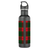 Monogram Winter Holiday Christmas Scottish Pattern Edelstahlflasche (Rückseite)