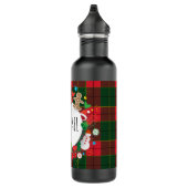 Monogram Winter Holiday Christmas Scottish Pattern Edelstahlflasche (Rechts)