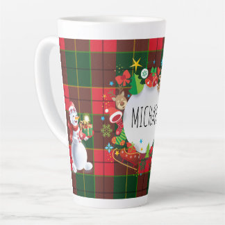 Monogram Winter Holiday Christmas Scottish Pattern Milchtasse