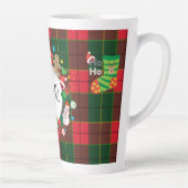 Monogram Winter Holiday Christmas Scottish Pattern Milchtasse (Rechts)