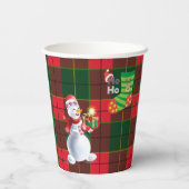 Monogram Winter Holiday Christmas Scottish Pattern Pappbecher (Rückseite)