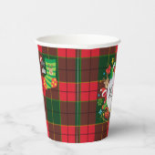 Monogram Winter Holiday Christmas Scottish Pattern Pappbecher (Rechts)