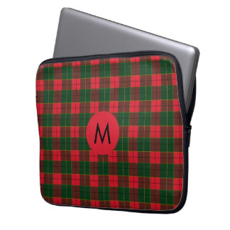 Monogram Winter Holiday Tartan pattern Scottish Laptopschutzhülle