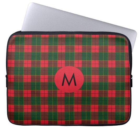 Monogram Winter Holiday Tartan pattern Scottish Laptopschutzhülle (Vorderseite)