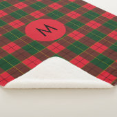 Monogram Winter Holiday Tartan pattern Scottish Sherpadecke (3/4)
