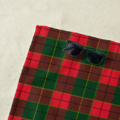 Monogram Winter Holiday Tartan pattern Scottish Strandtuch (Beispiel)