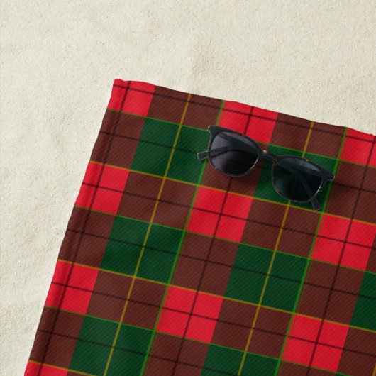 Monogram Winter Holiday Tartan pattern Scottish Strandtuch (Beispiel)