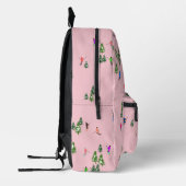 Monogram Winter Pink Skiers Skifahren Bedruckter Rucksack (Links)