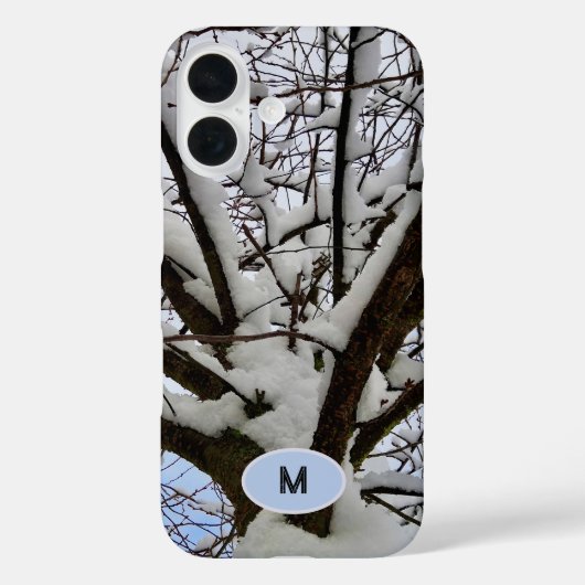 Monogram Winter Snowy Tree Crown Foto - Case-Mate iPhone Hülle (Rückseite)