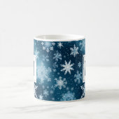 Monogram Winter Wonderland Snowflakes Blue White Kaffeetasse (Mittel)
