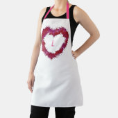 Monogram Wispy Red Pink Lila Heft on White Schürze (InSitu)