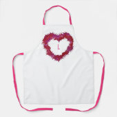 Monogram Wispy Red Pink Lila Heft on White Schürze (Vorderseite)