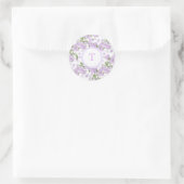 Monogram Wisteria-Blume Runder Aufkleber (Tasche)