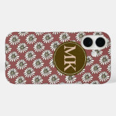monogram with daisies Case-Mate iPhone hülle (Rückseite (Horizontal))