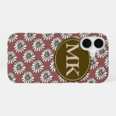 monogram with daisies iPhone 16 hülle (Rückseite (Horizontal))