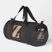 Monogram with Initial Z & Custom Name Personalized Duffle Bag (Rechte Ecke)